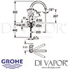 Grohe Bauedge Single-Lever Sink Mixer Tap Dimensions